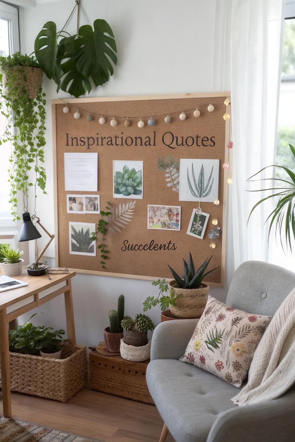 Inspiration and allure unite on this succulent board.
