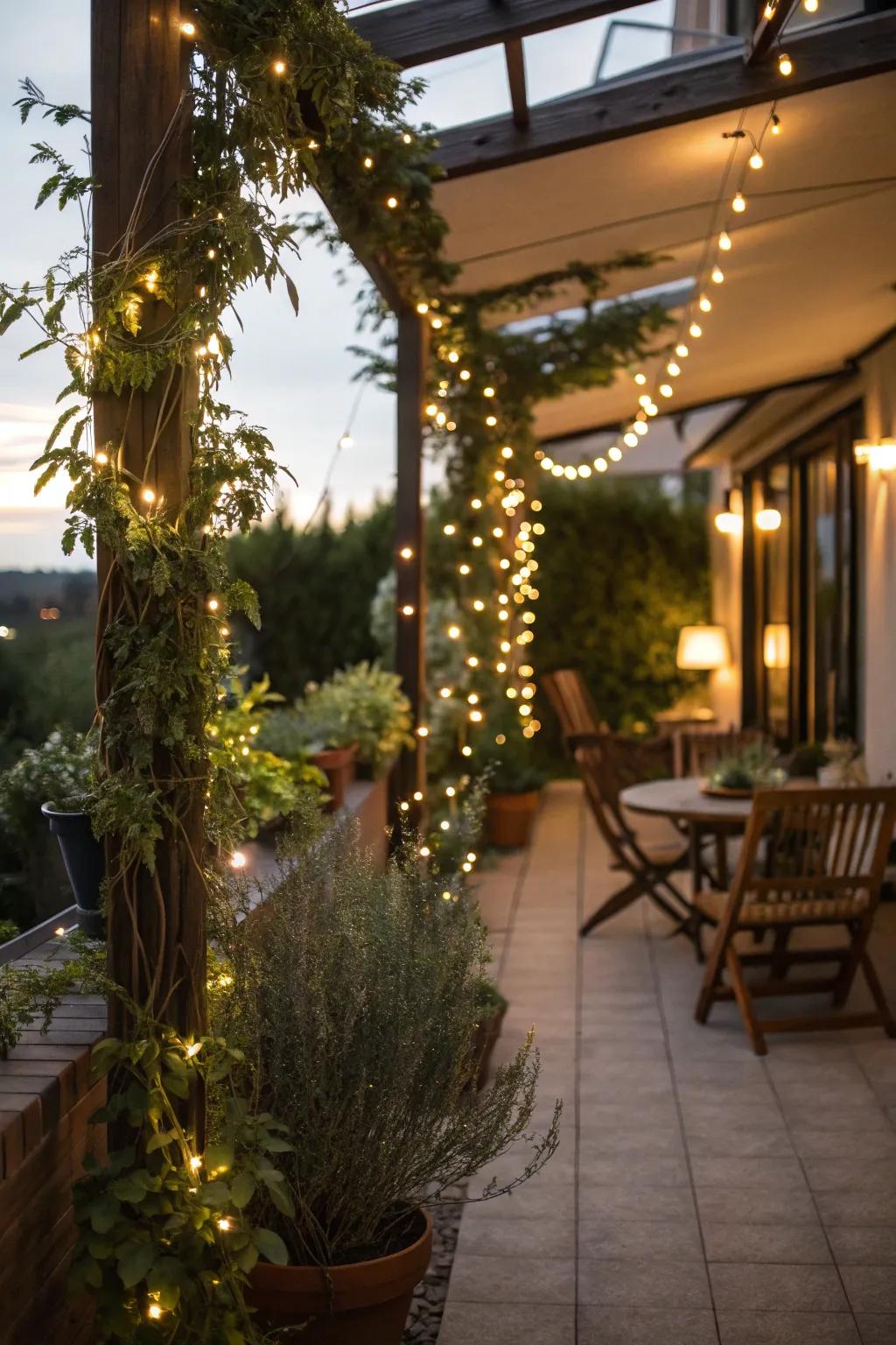 Fairy lights bring a hint of magic to your terrace.