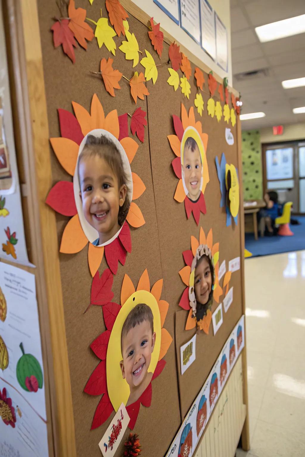 A whimsical Gobble Squad display featuring preschoolers' faces.