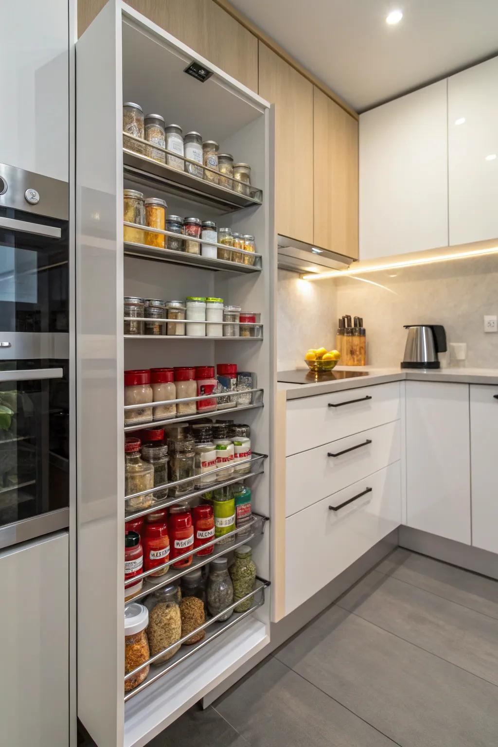 Vertical storage makes the most of small spaces.