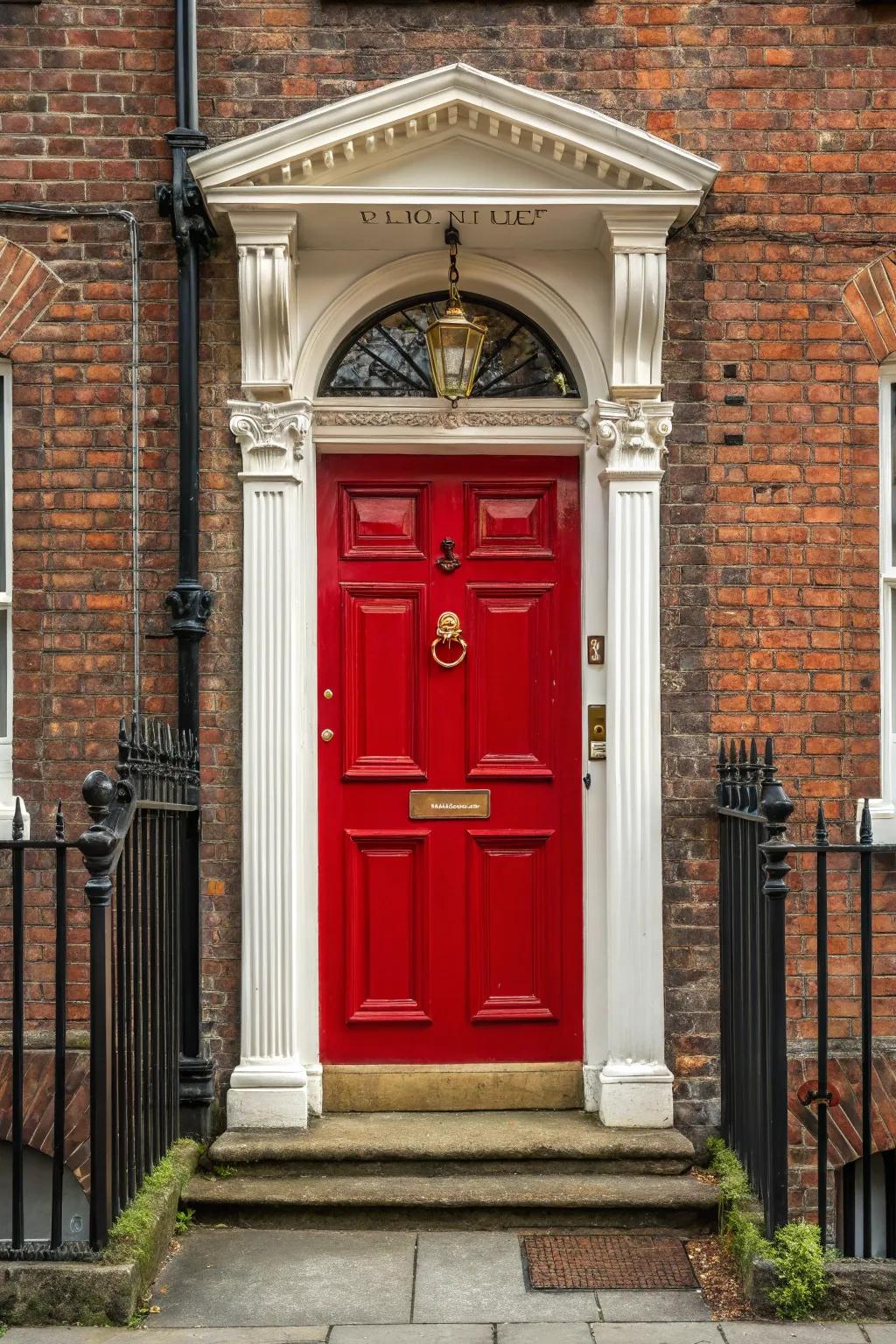 Lush, warm colors craft a welcoming entrance with a traditional essence.