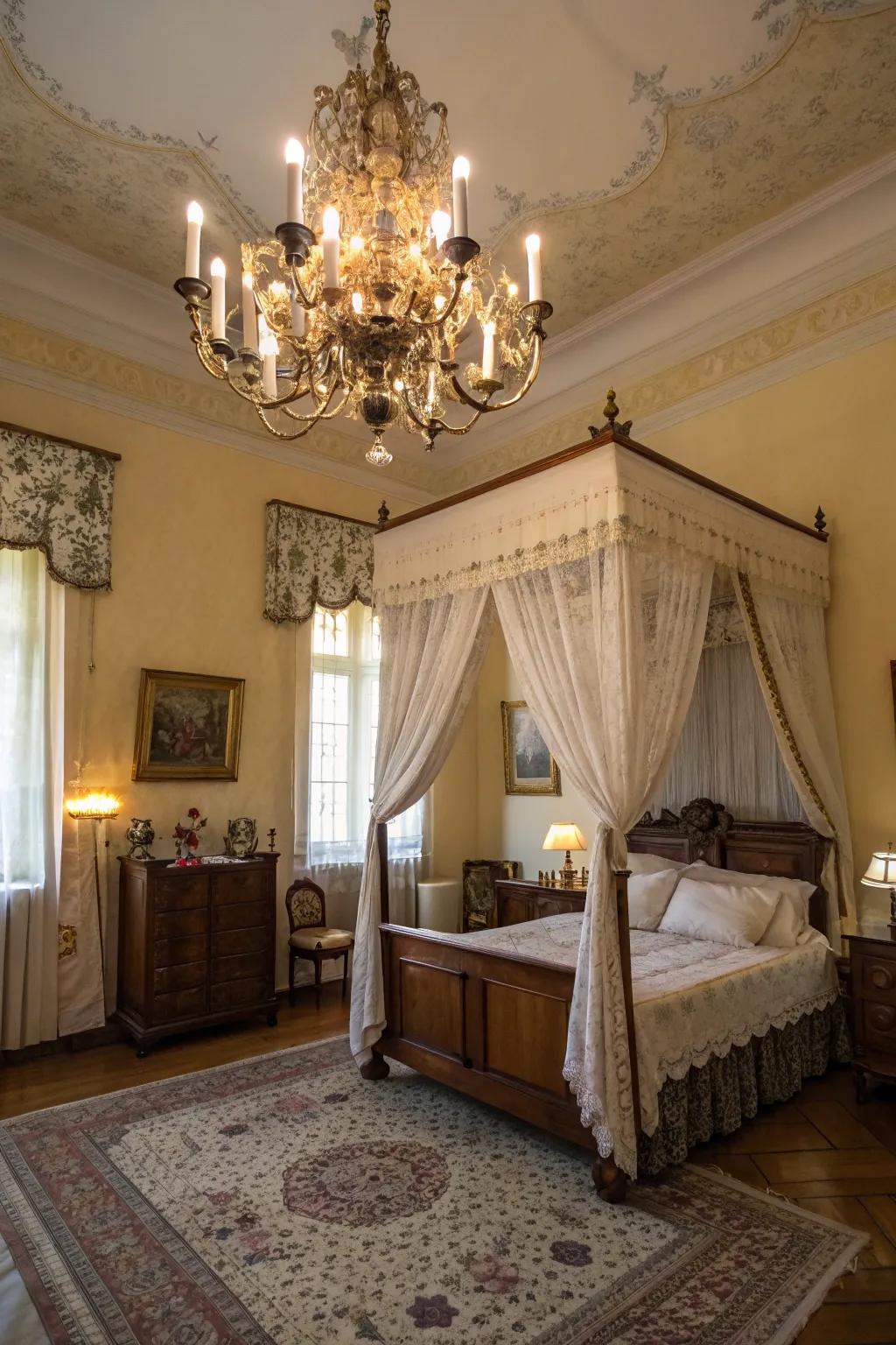 A chandelier introduces a touch of majestic charm to your personal space.