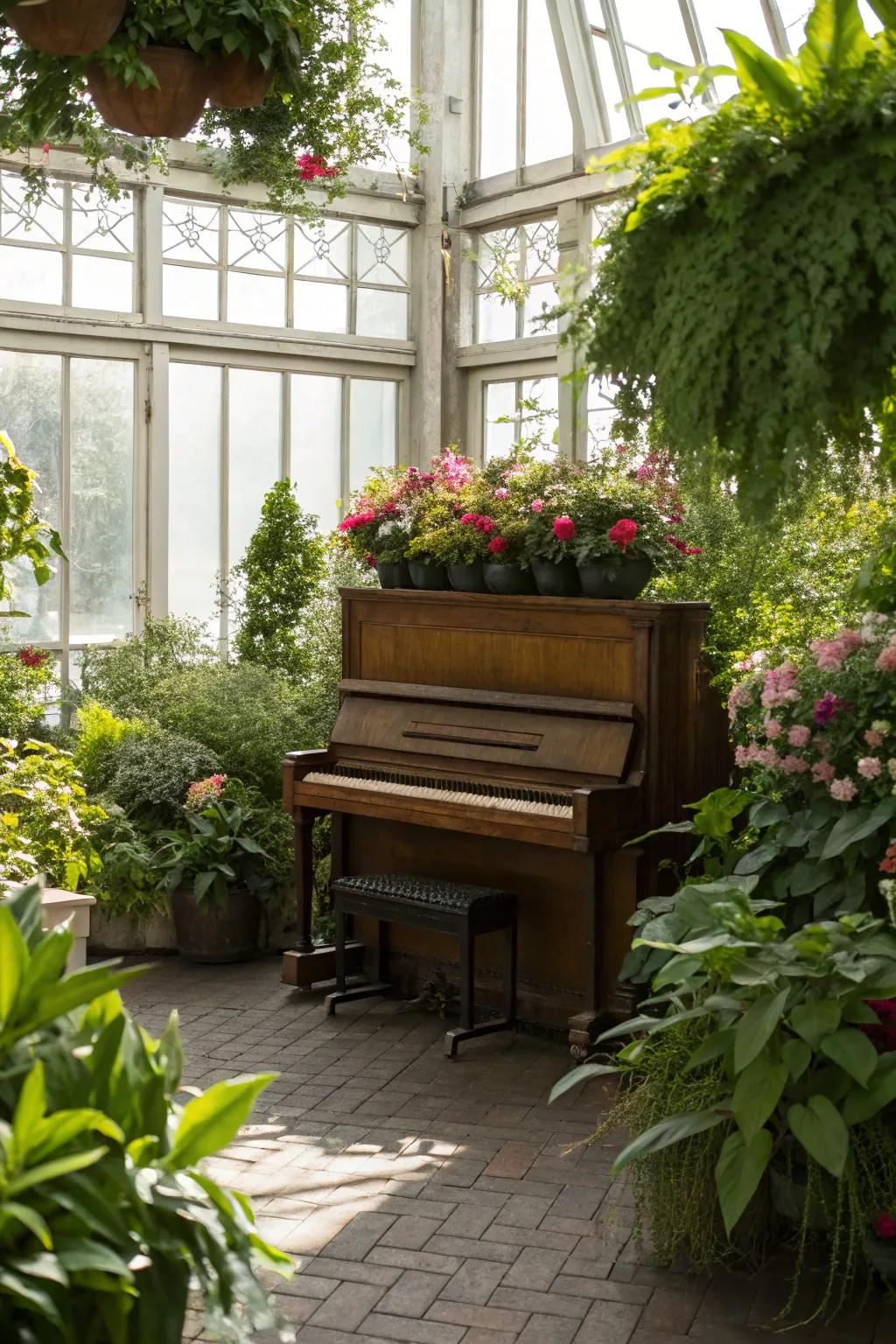 Saturate your piano area with the essence of nature's vitality.