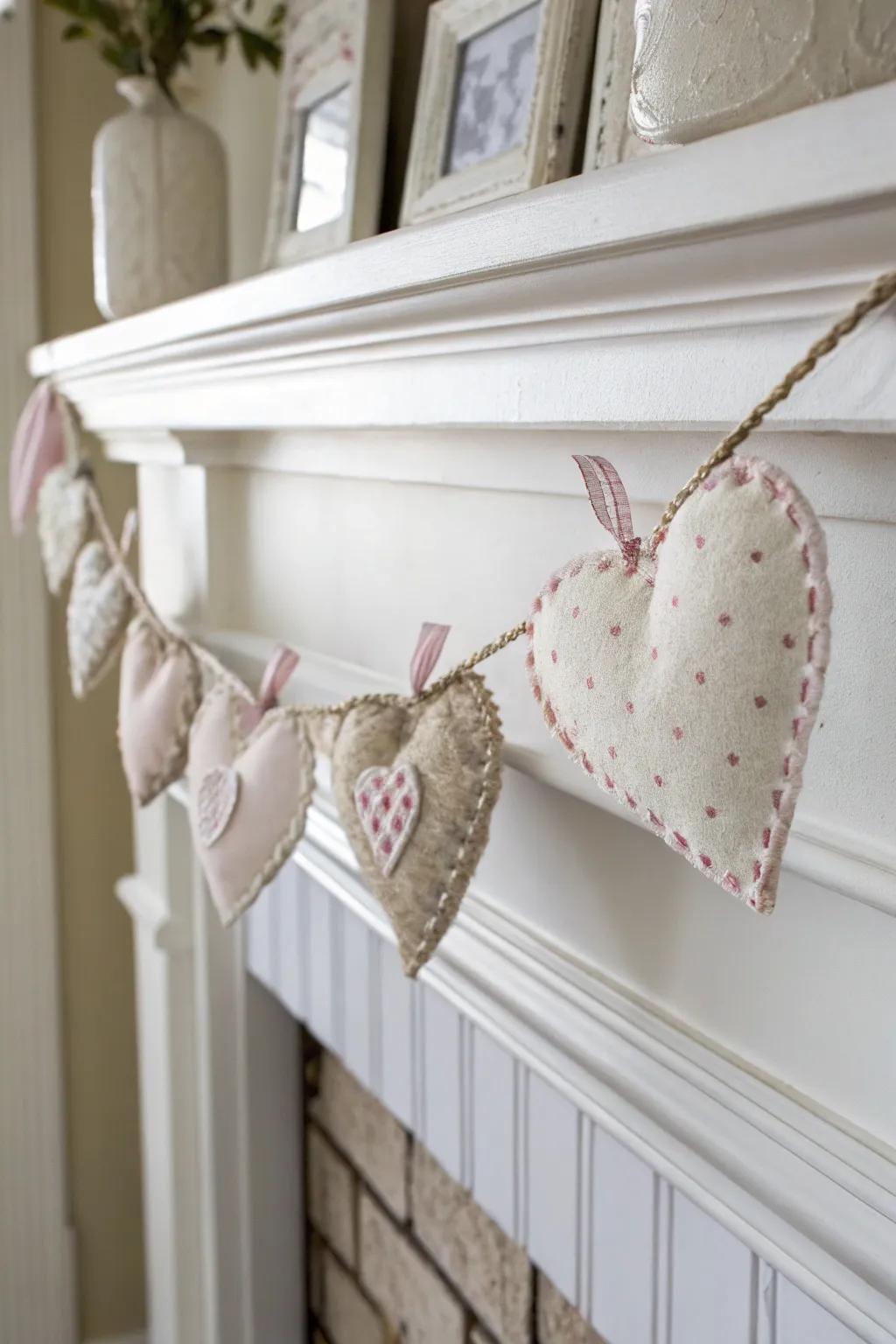 Crafted with affection: A charming heart garland to enrich your home with warmth and elegance for Valentine’s Day.