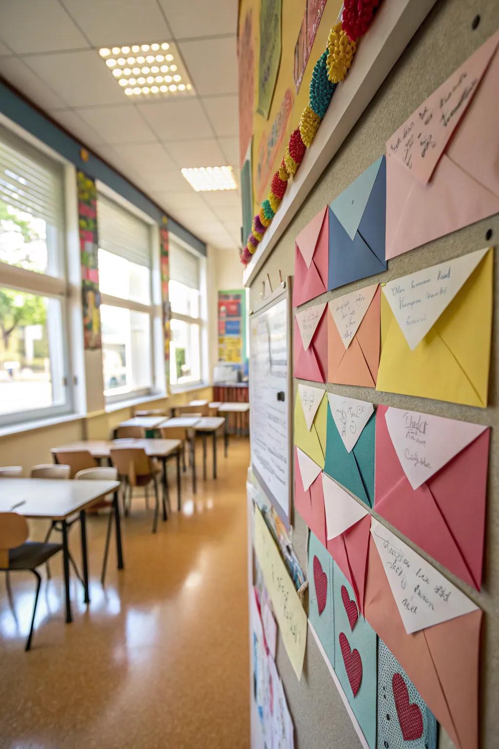 An interactive display where expressions of affection and compliments await dissemination.