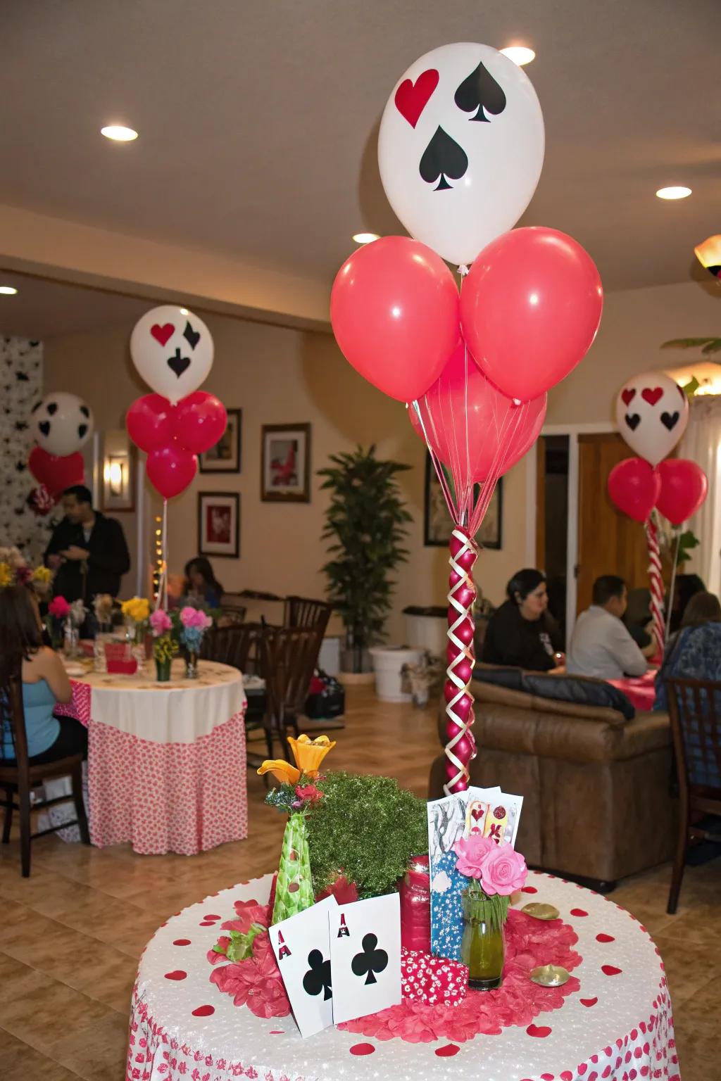 Card suits offer an iconic and cohesive design for your Vegas-themed décor.