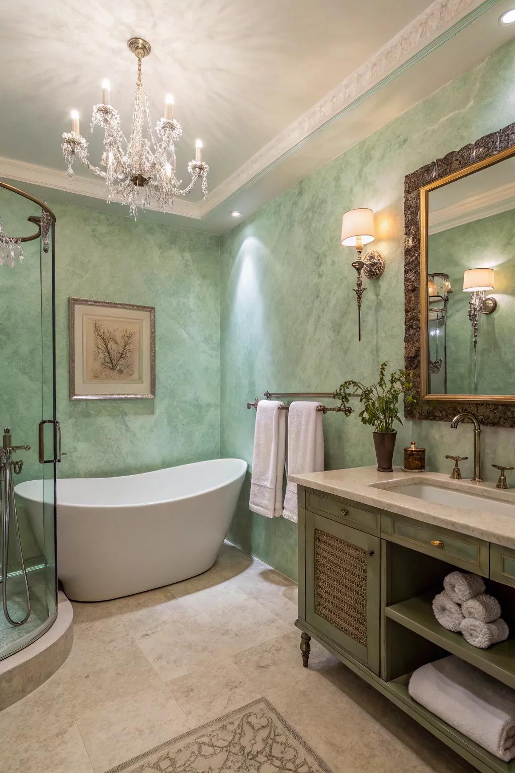 With serene Venetian plaster walls, create a calming, spa-like hideaway.