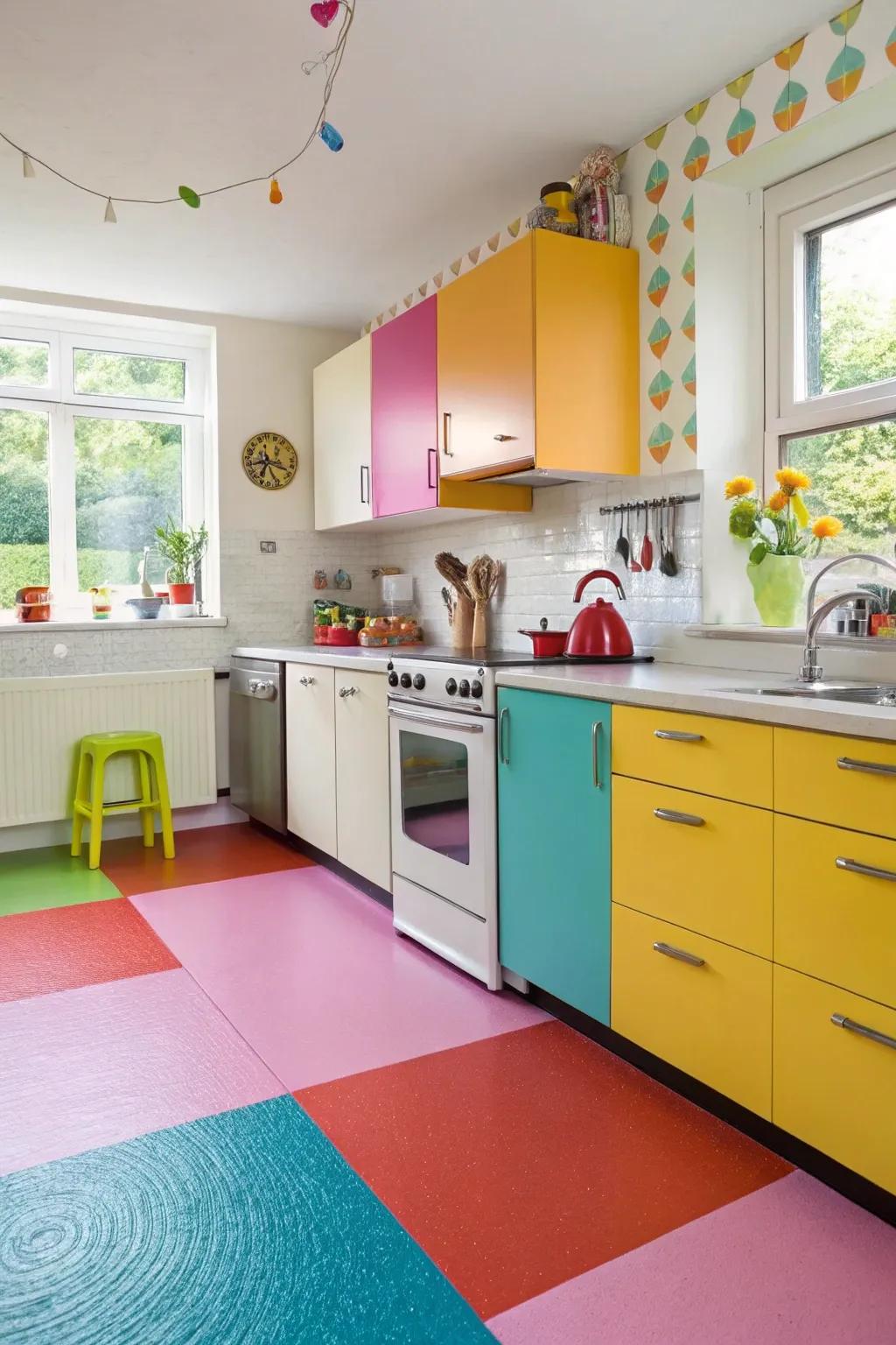 With striking vinyl flooring colors, you can make a statement.