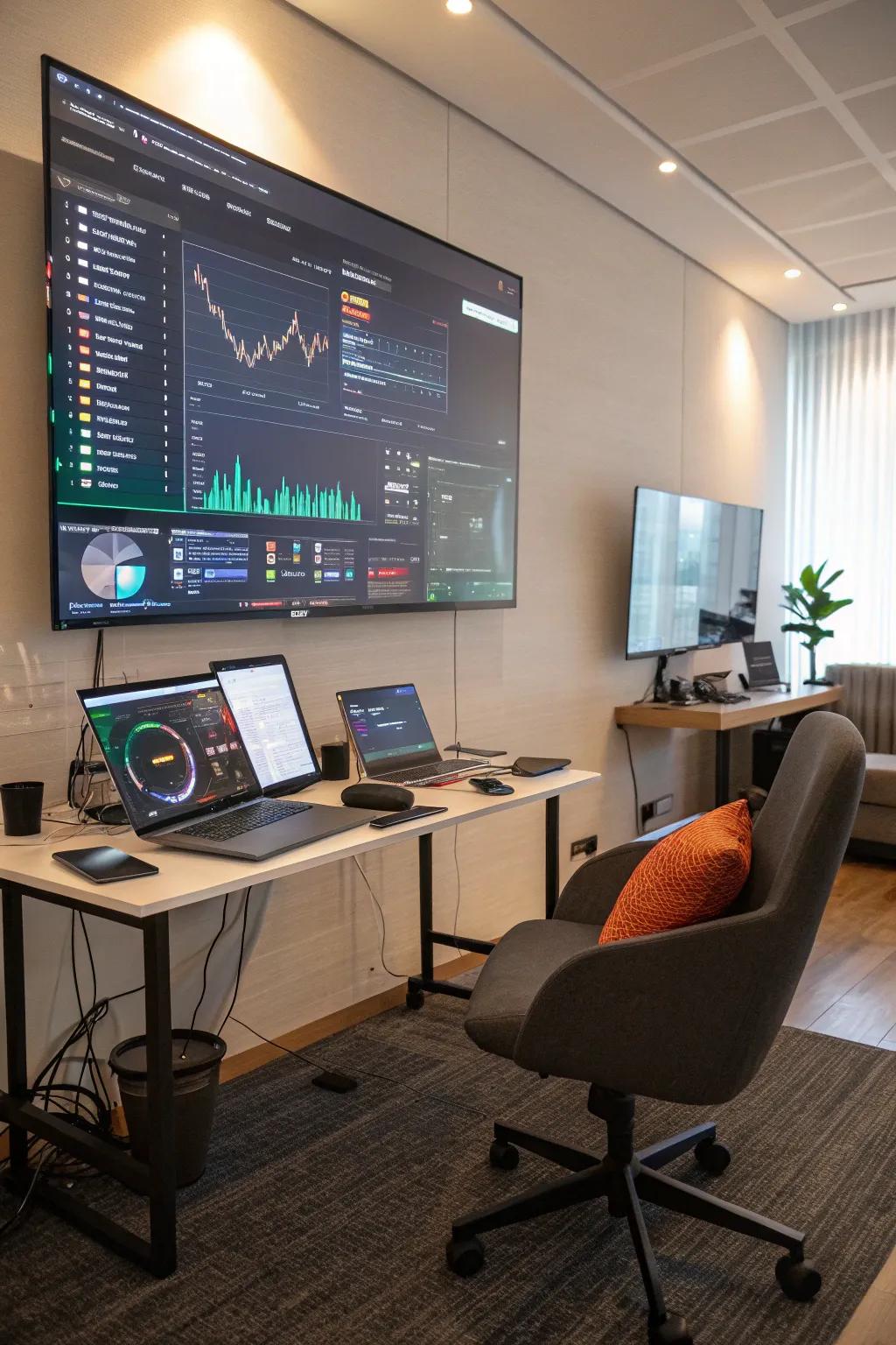 A digitally enhanced space that amplifies strategic planning and data presentation.