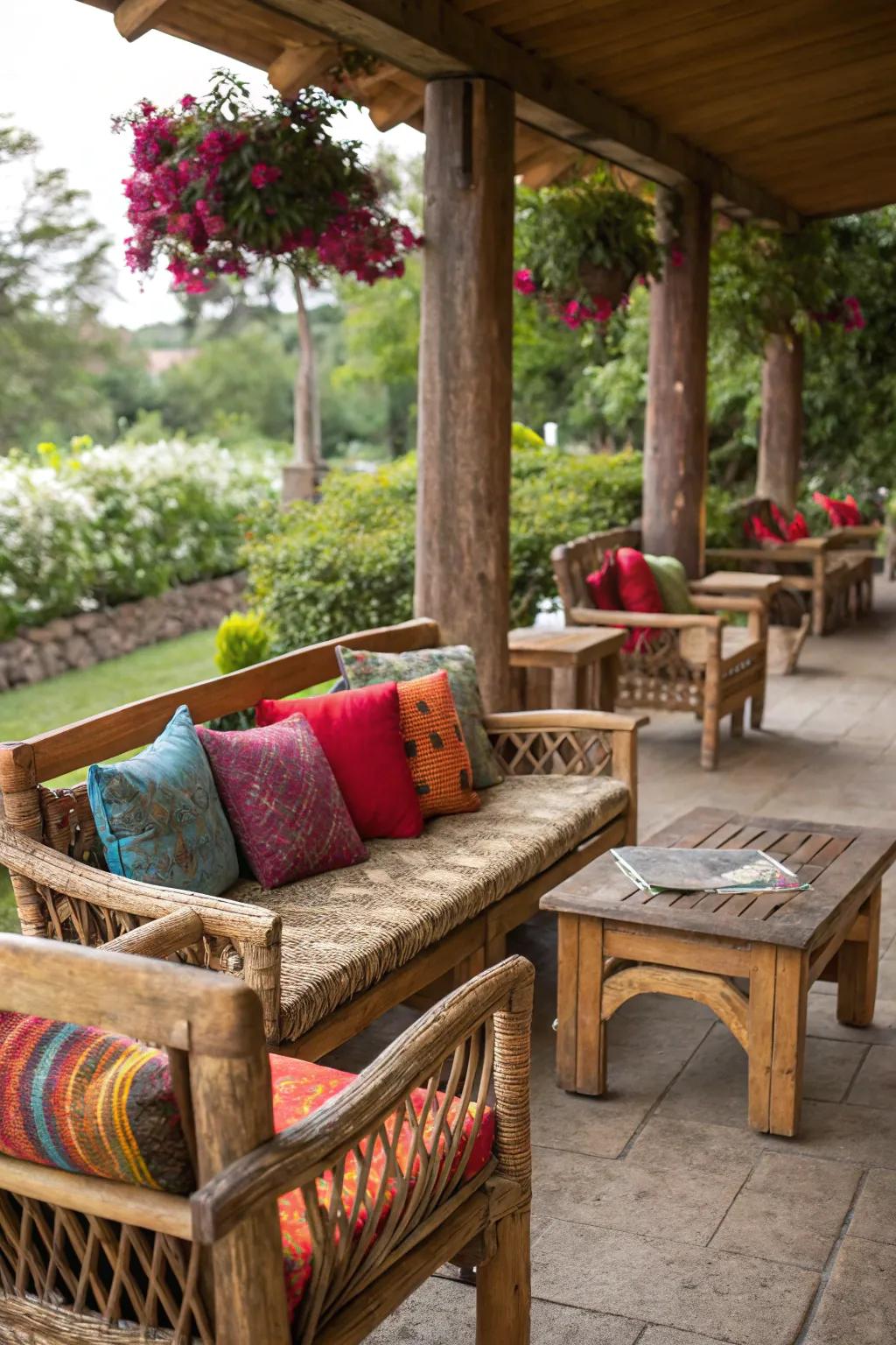 Country-style furniture that brings comfort and style to your patio.