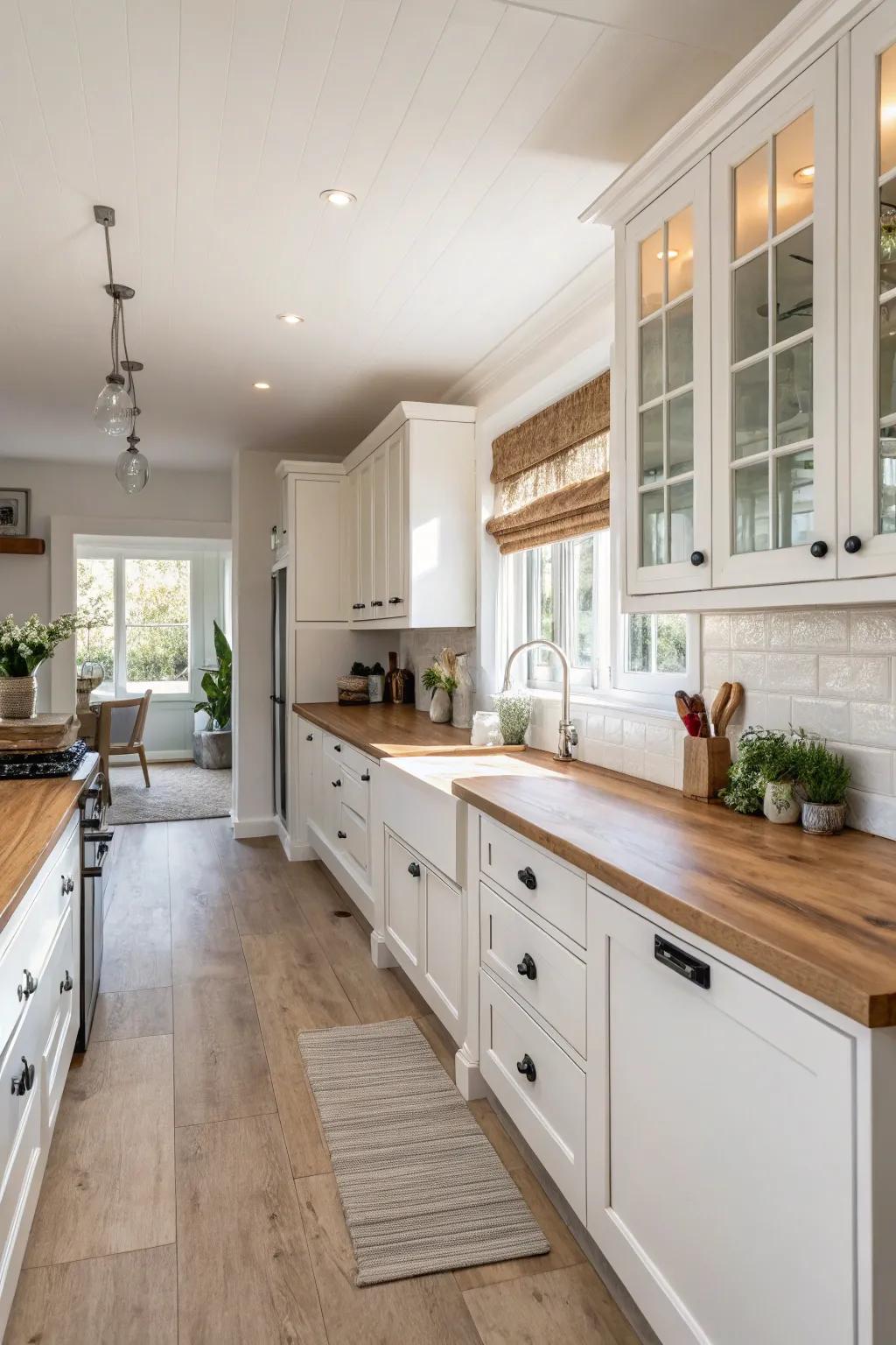 An open culinary configuration that feels simultaneously welcoming and useful.