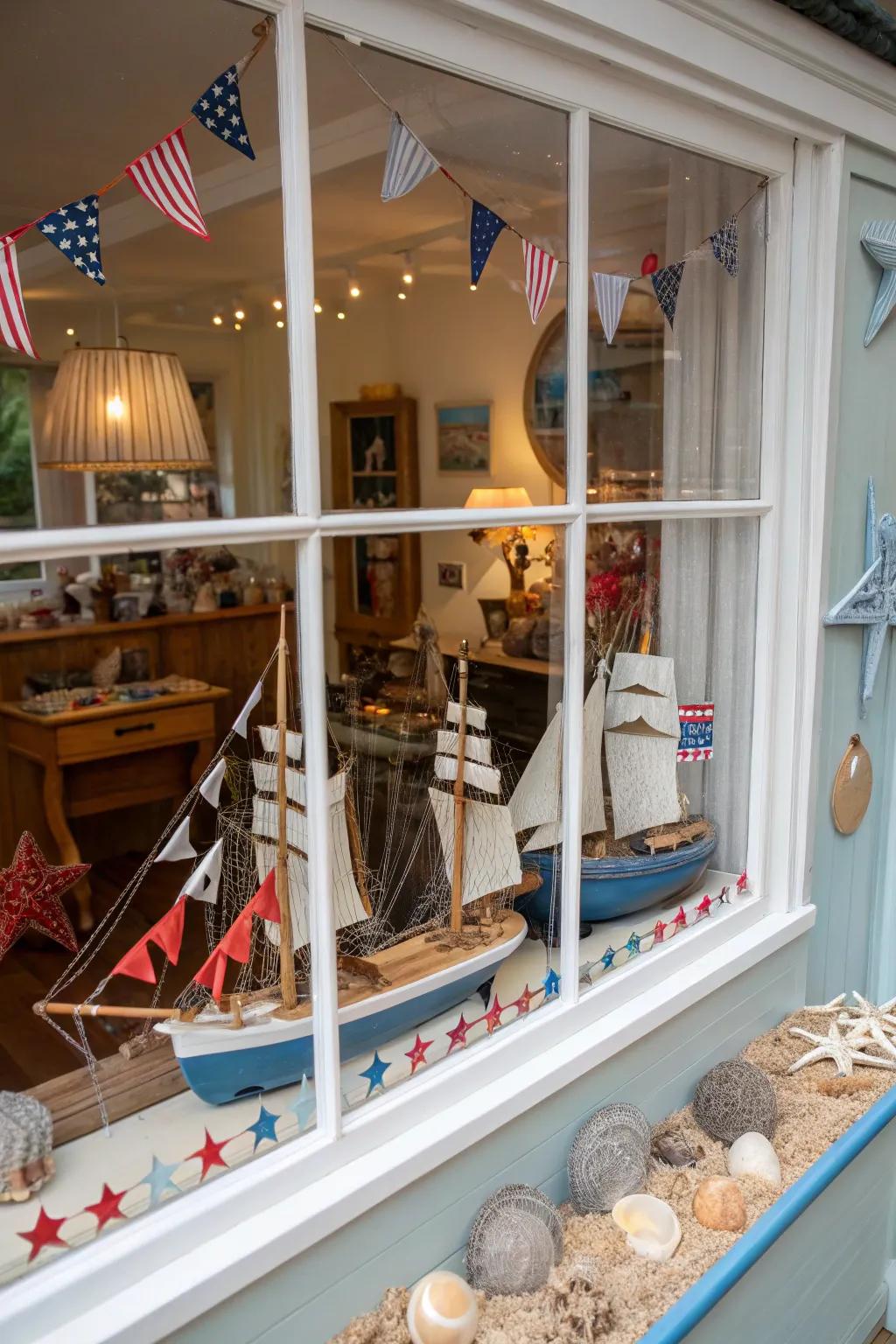 A maritime-themed window display that screams summertime.