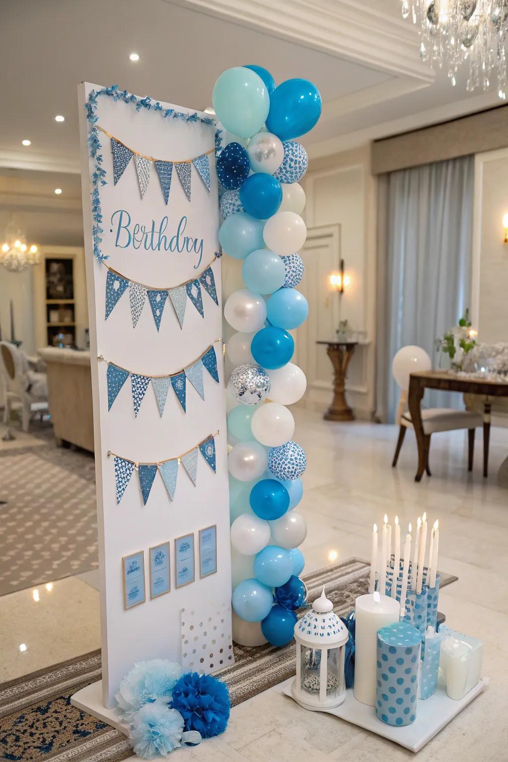 Capture the serene mood of winter with an azure and white palette.