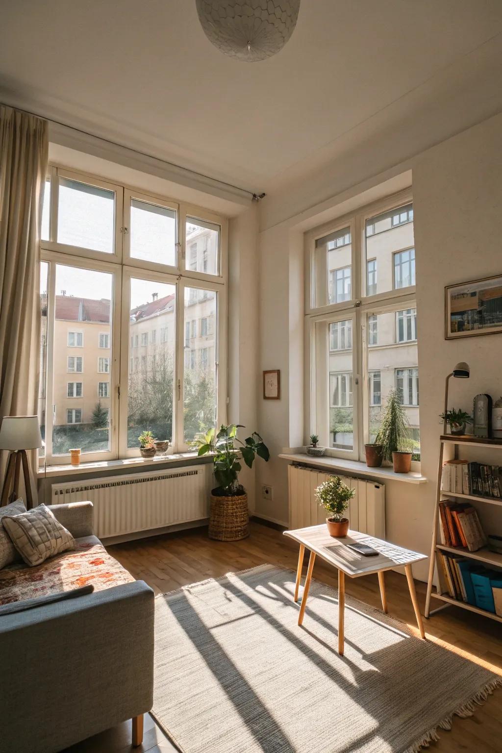 Natural light works wonders, making any small space feel larger and much more inviting.