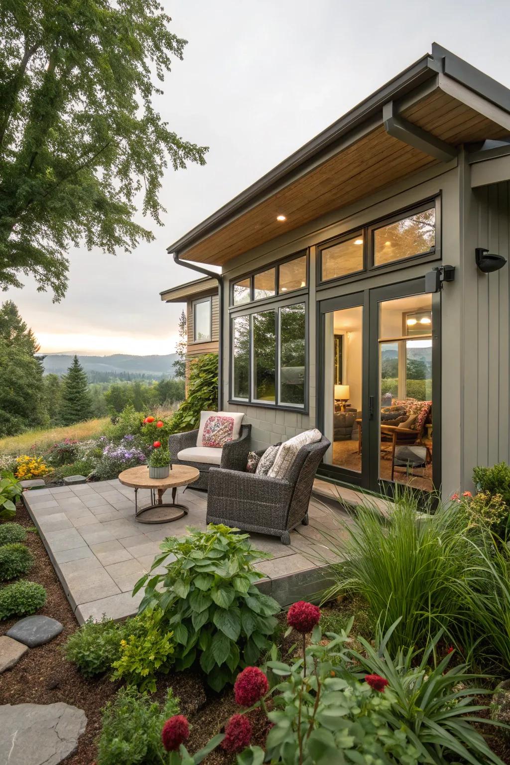 Stretch your living area outdoors with a comfy patio or deck.