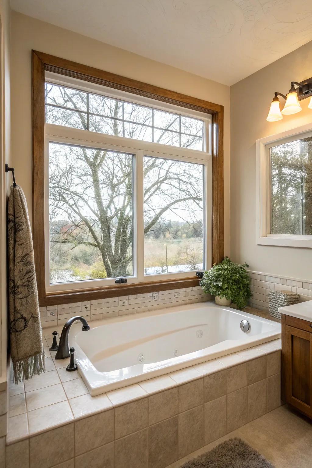 Let natural light enhance your alcove bathtub space.