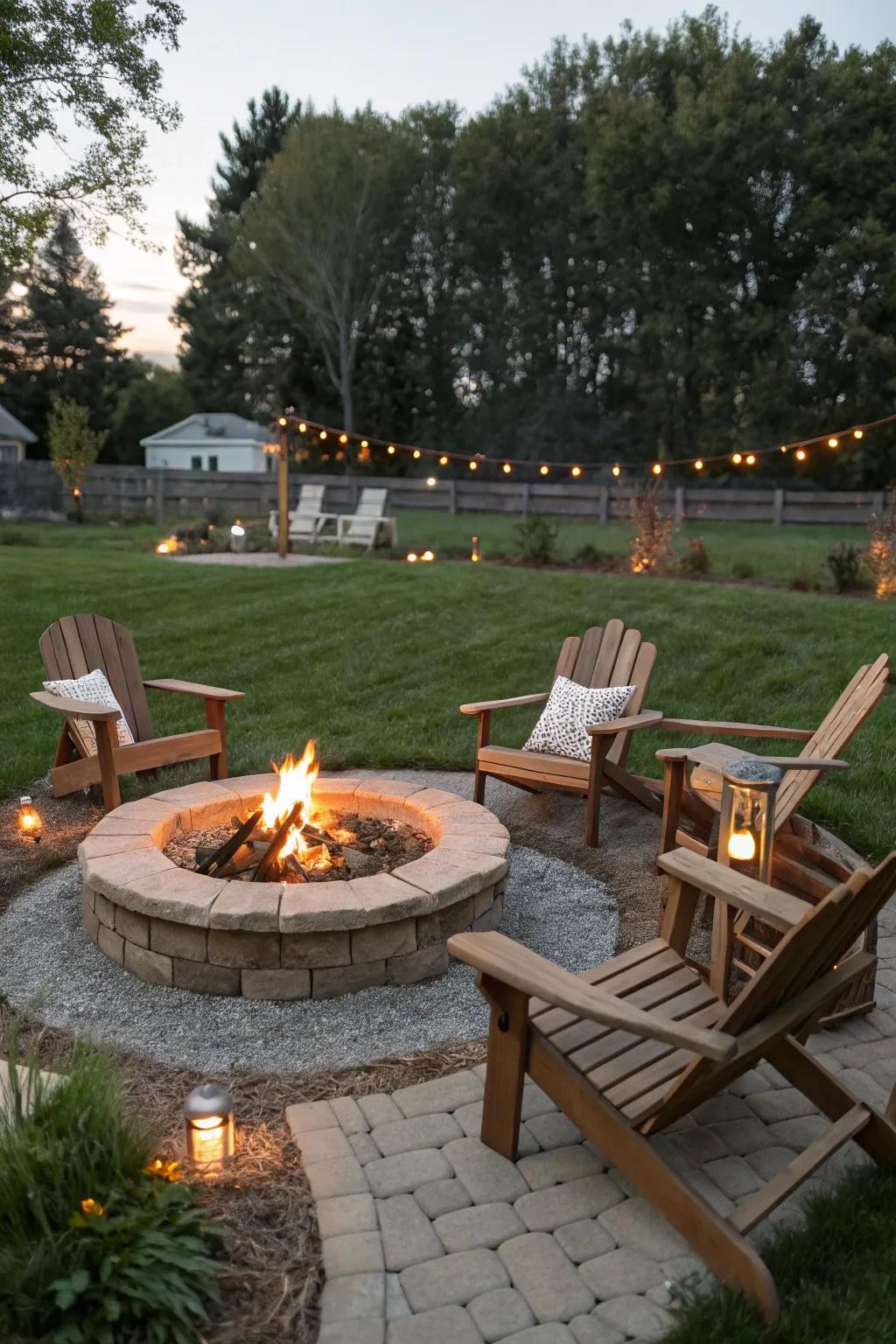 Gather around the cozy warmth of a backyard fire pit.