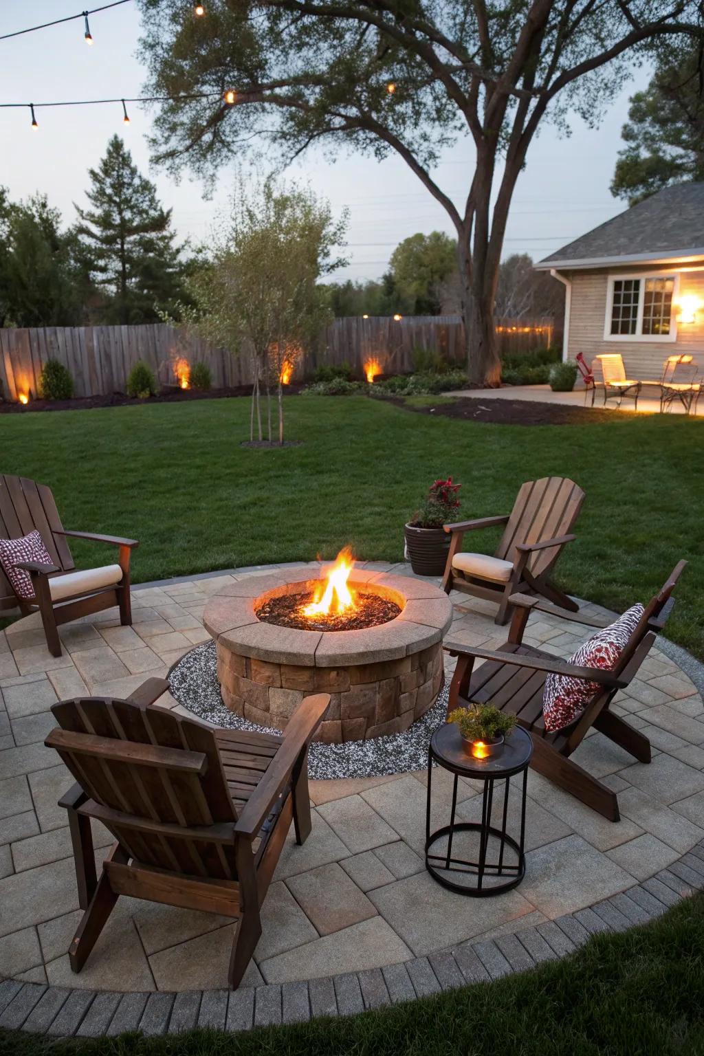 A bonfire spot establishes a toasty and welcoming epicenter within your backyard.