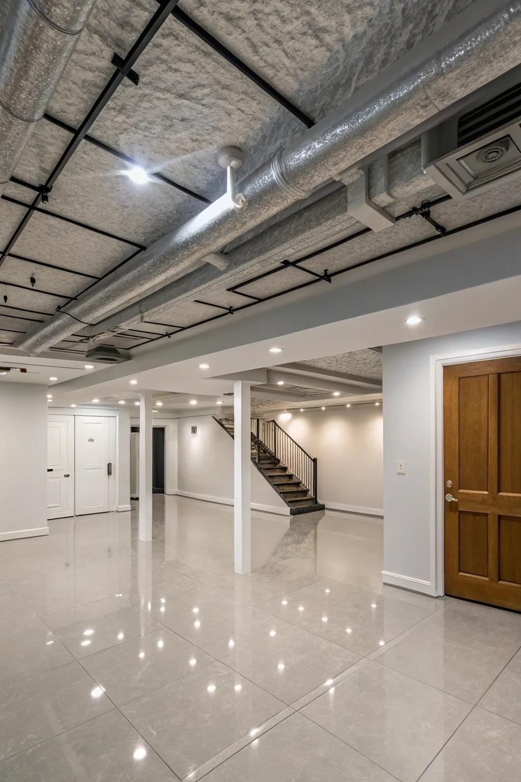Realize a neat and refined appearance by enclosing ductwork with drywall.