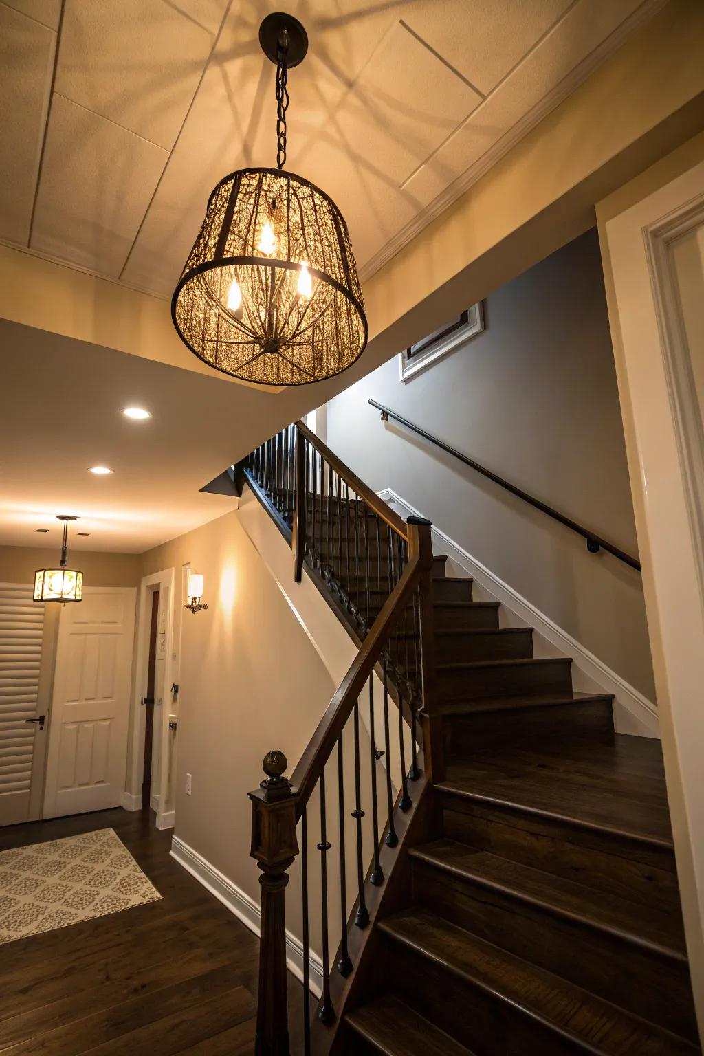 Improve your stairs with a stunning drop light.