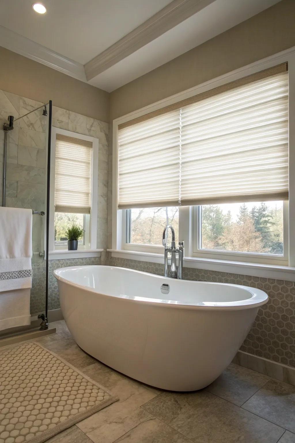 Adjustable up-down shades offering versatile light control.