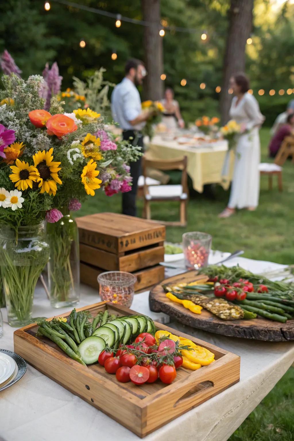 A sophisticated Garden Party BBQ arrangement in full bloom.