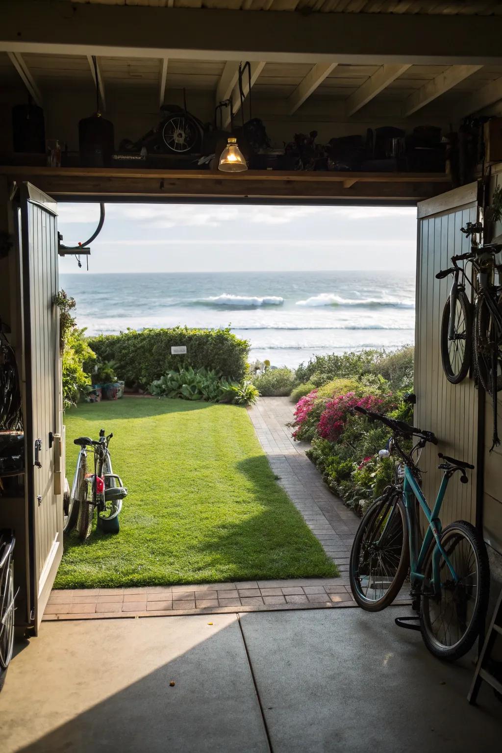 Open up your garage to the outdoors with expansive doors.
