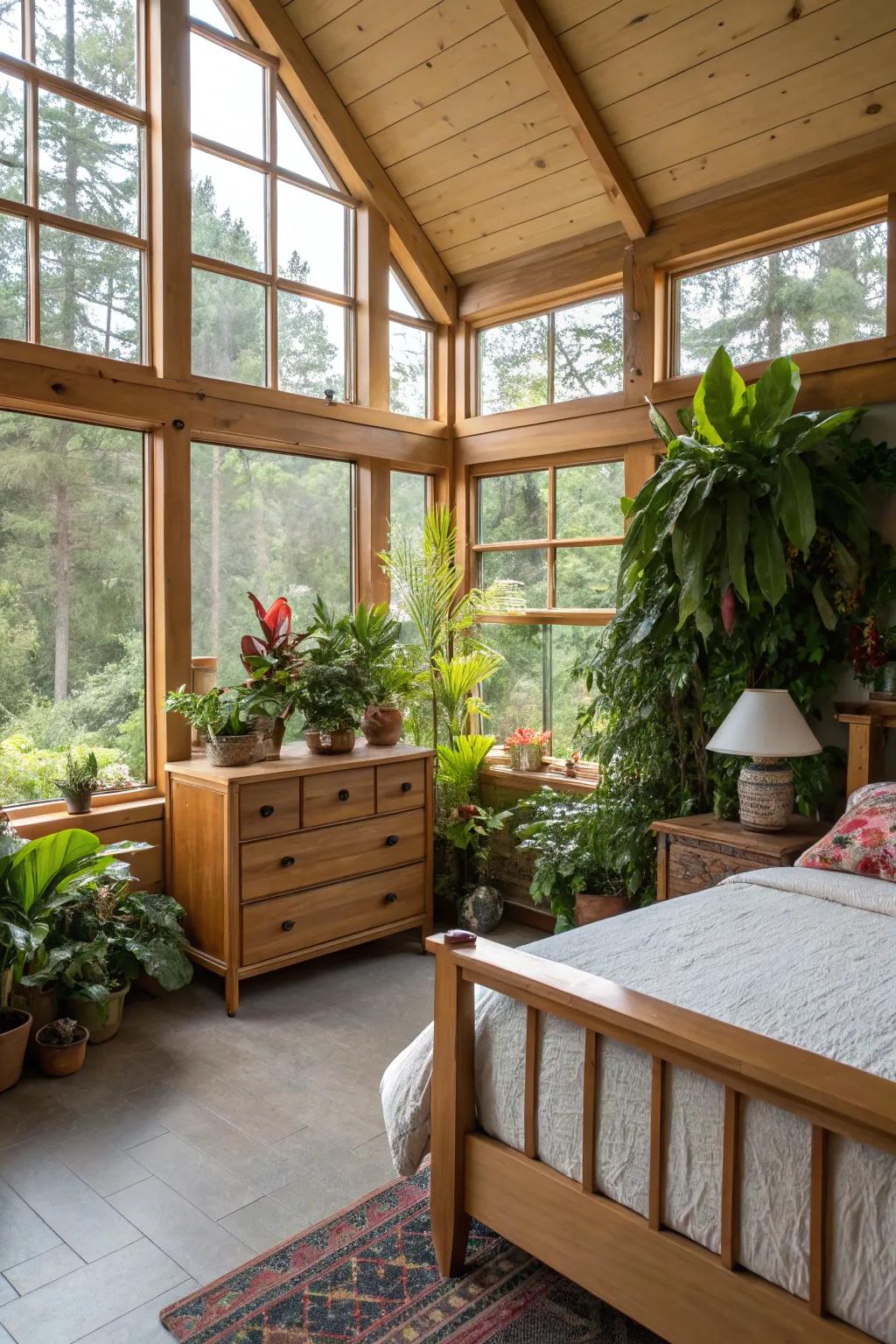 Organic components add tranquility to the space.