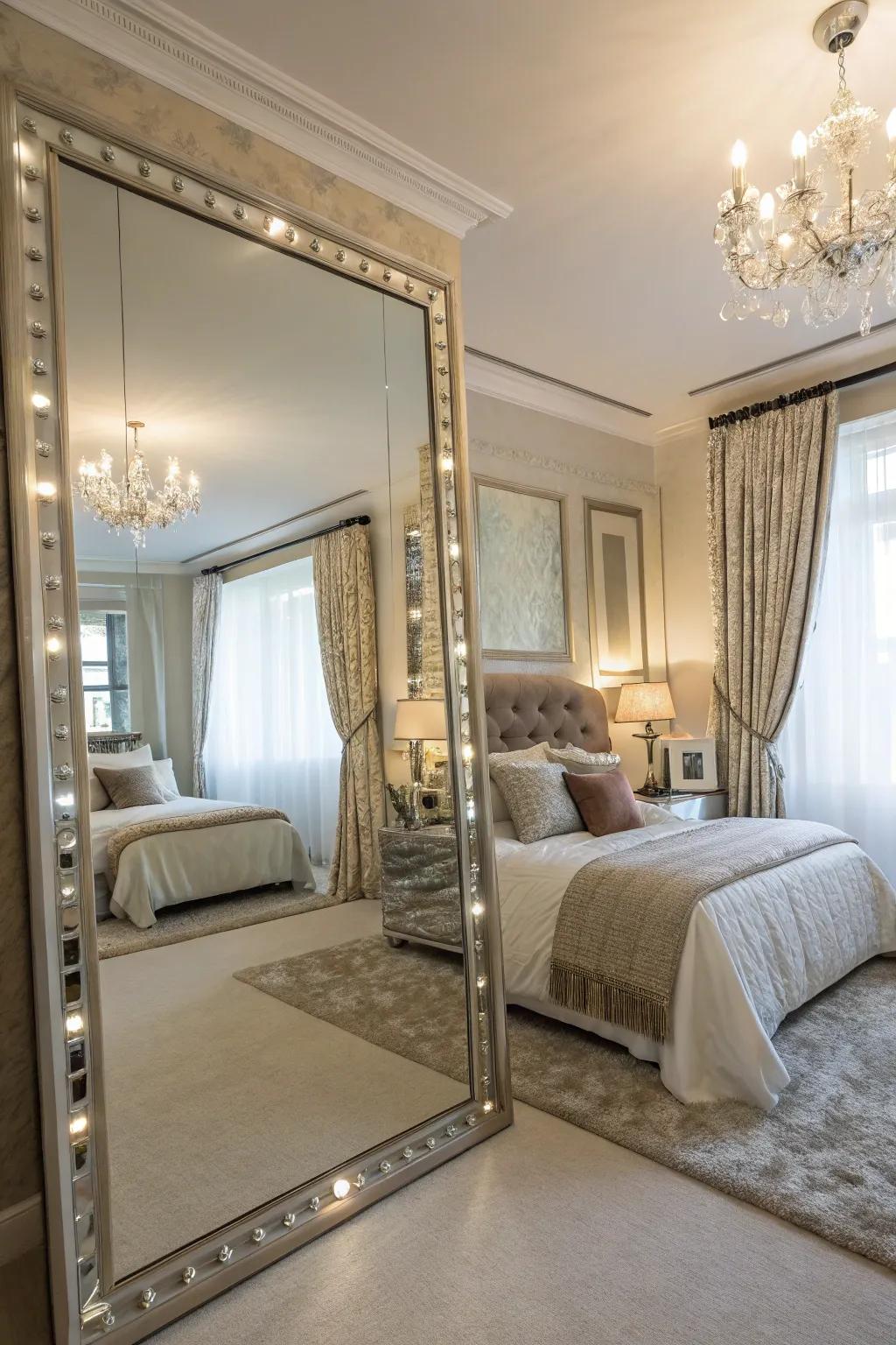 Mirrors not only brighten your room but also serve as decorative highlights.
