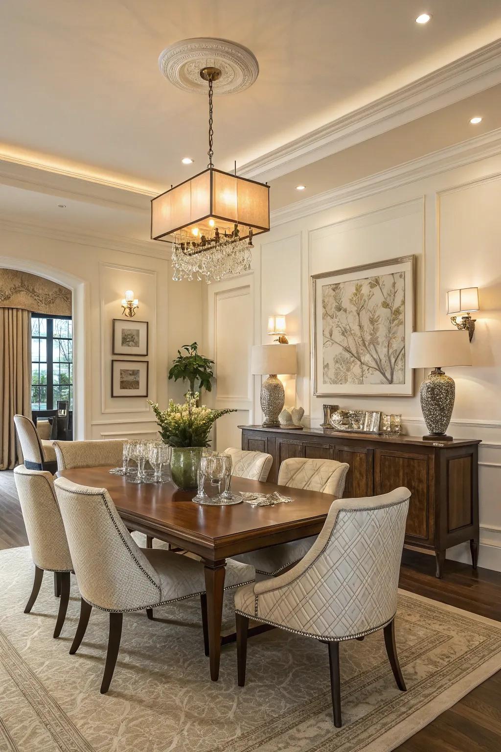 Classic whites with a hint of warmth produce a stylish backdrop.