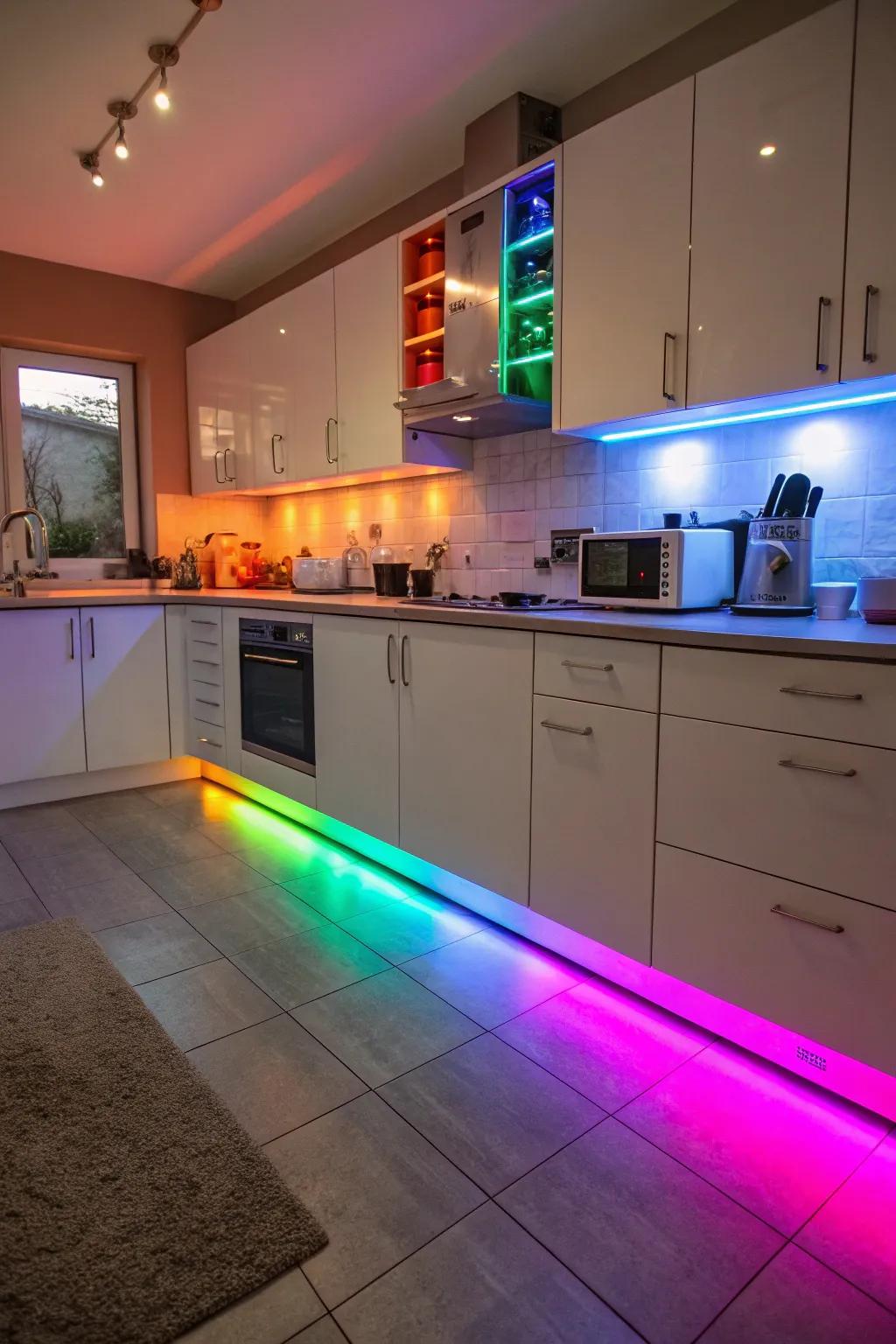 Colorful LEDs infuse any party with a modern twist.