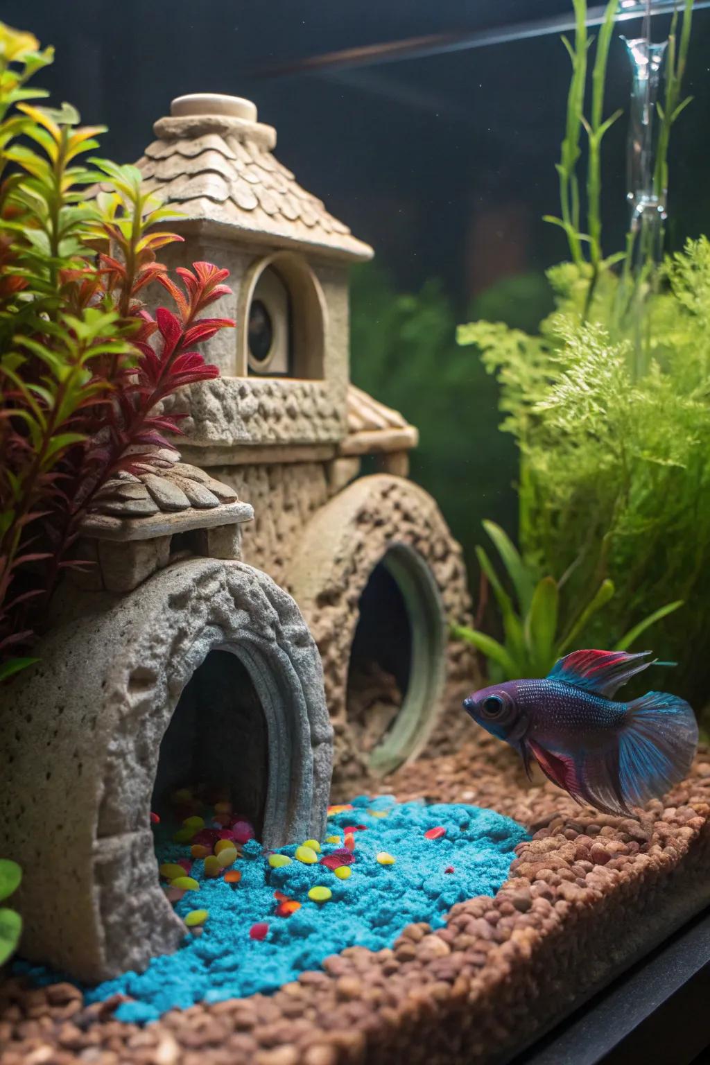 Grottoes and arches present countless investigation prospects for your betta.