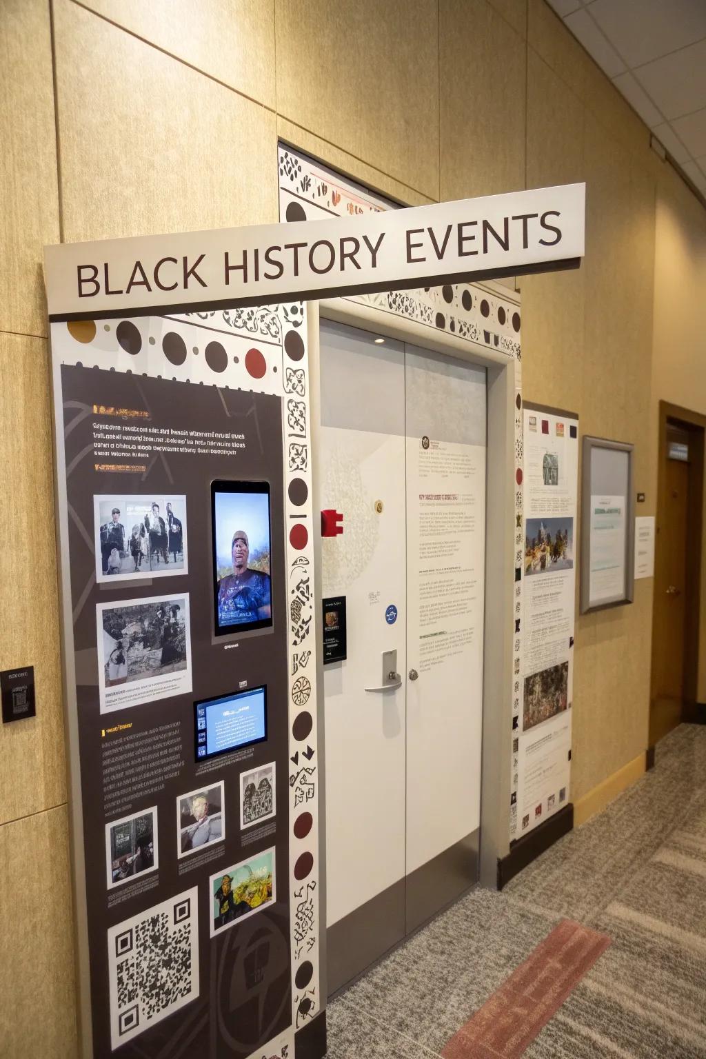 An interactive timeline door celebrating key moments in Black history.