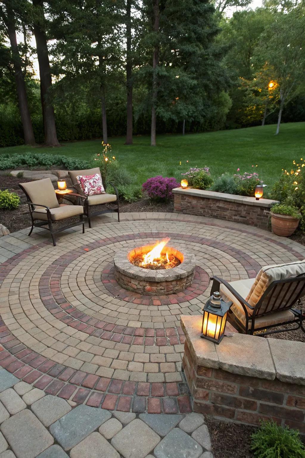 The spiral design is suitable for rounded terraces, emphasizing core features.