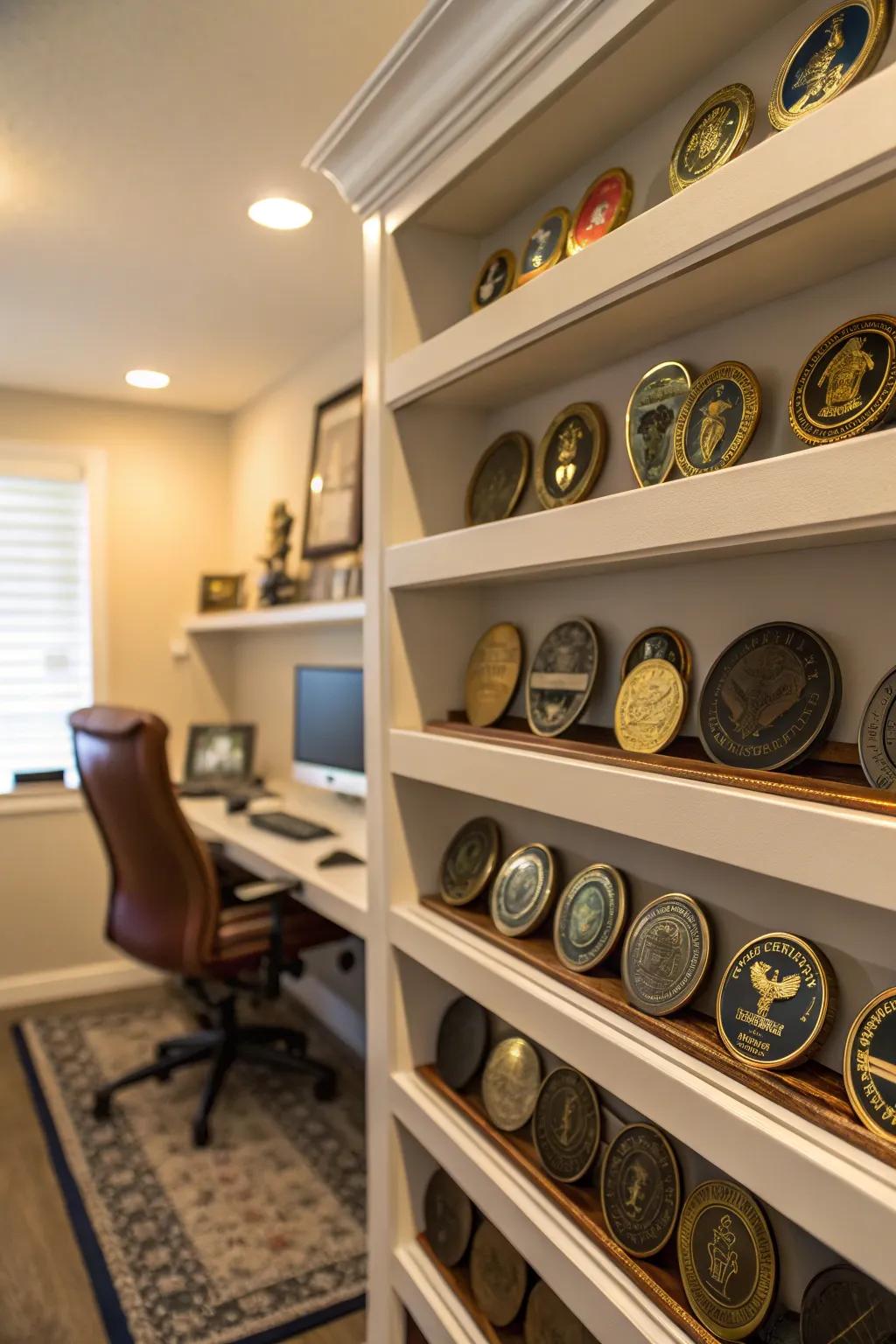 Grooved shelves provide an angled view for enhanced visibility.