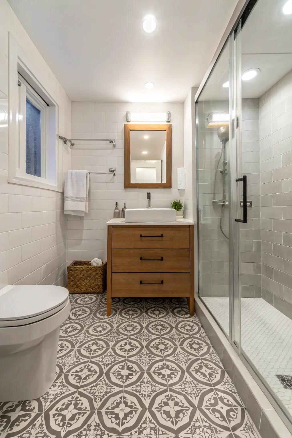 Adhesive tiles: a speedy solution for any floor.