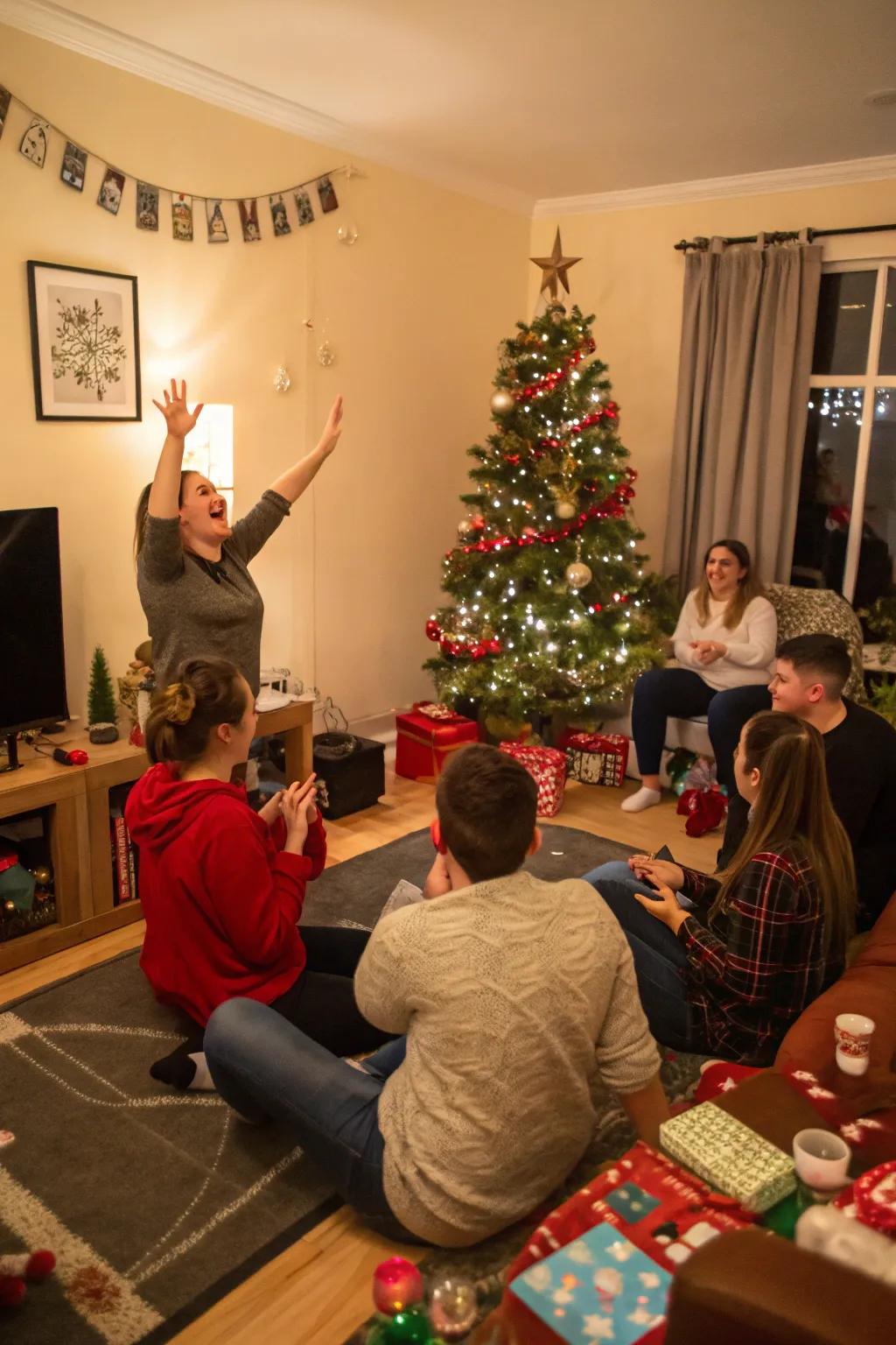 A vibrant Yuletide Impersonations activity, igniting laughter and creative expression.