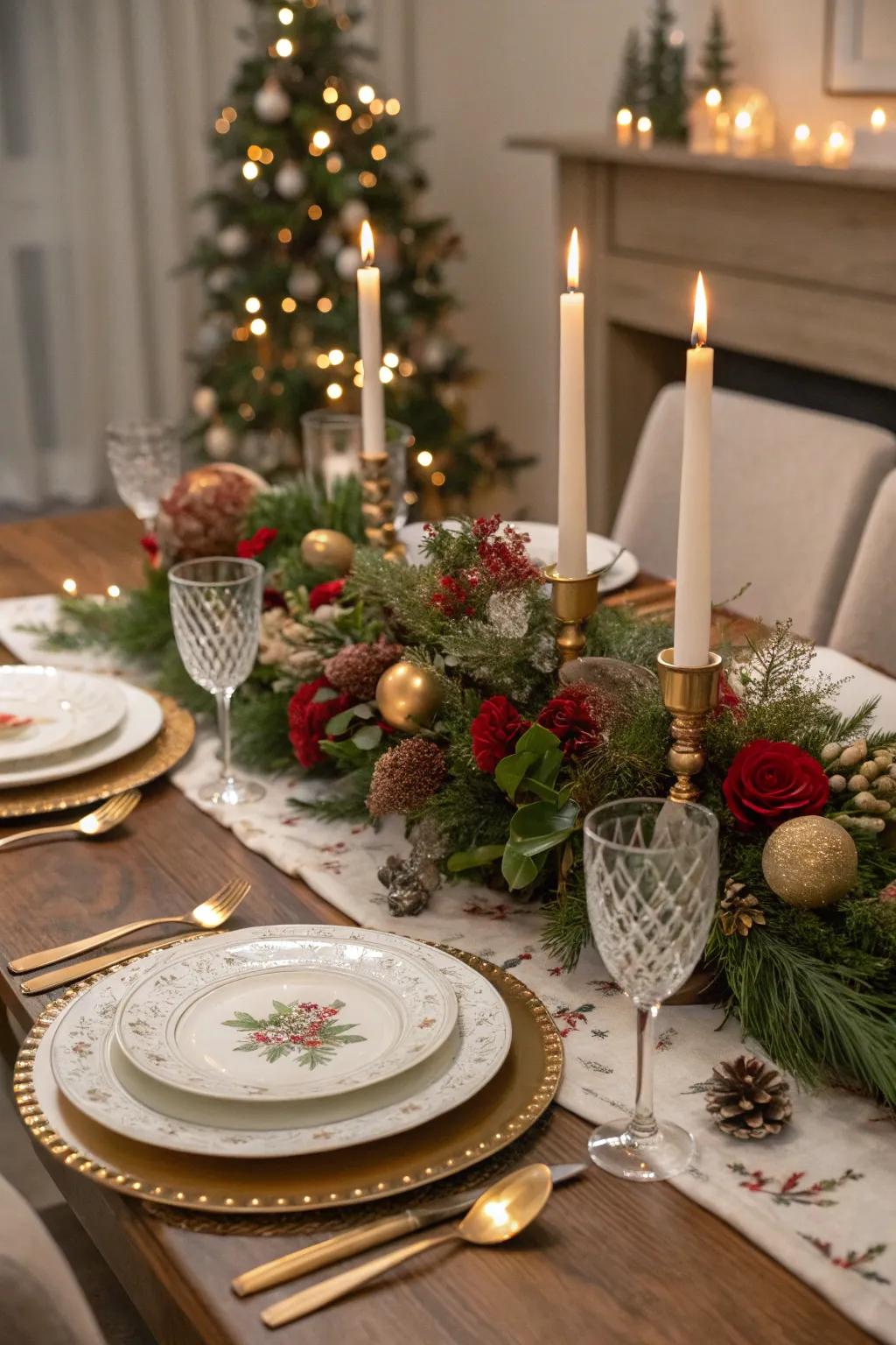 A themed table presentation becomes the focal point of your holiday party decor.