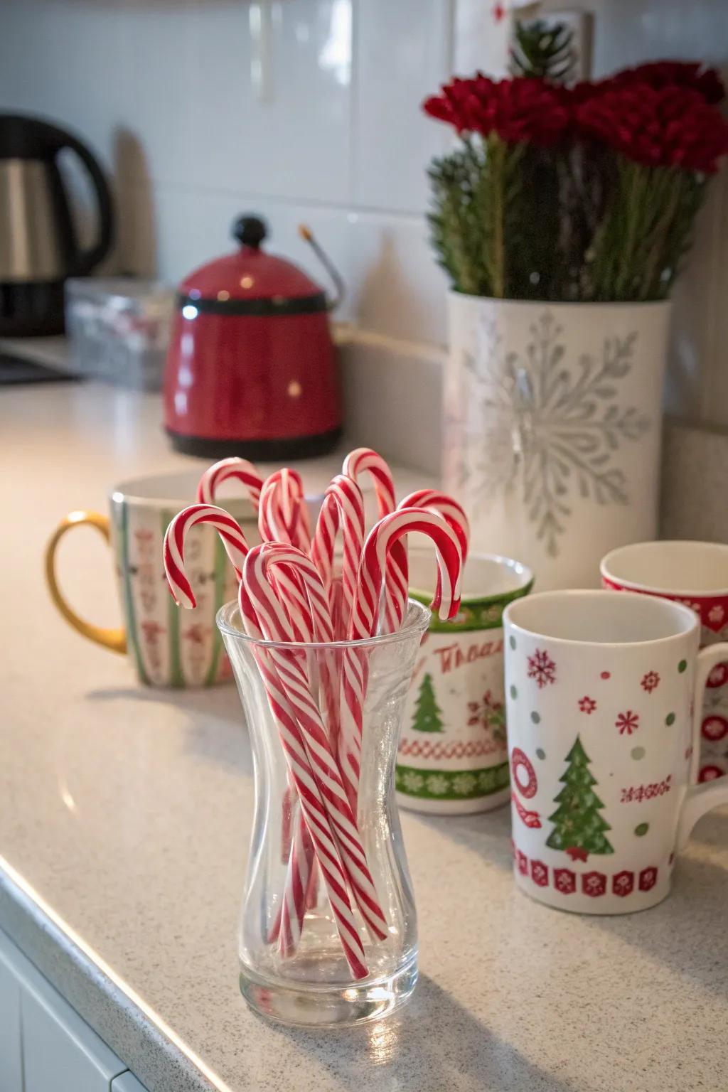 Delectable and merry: striped treats infuse a playful Yuletide accent.