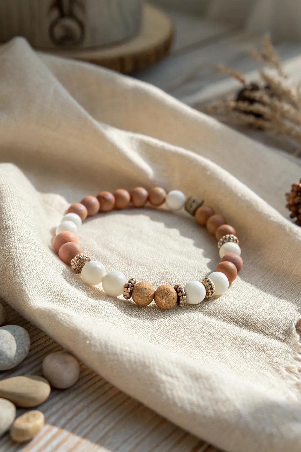 Embrace the natural beauty on your wrist with this handcrafted clay bead bracelet that blends earthy elegance and minimalist charm.