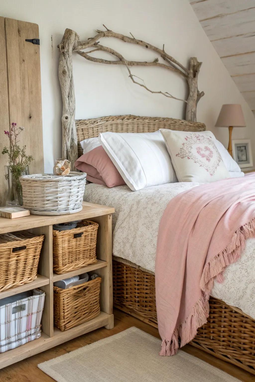 Natural textures bring the outdoors in for a beachy feel.