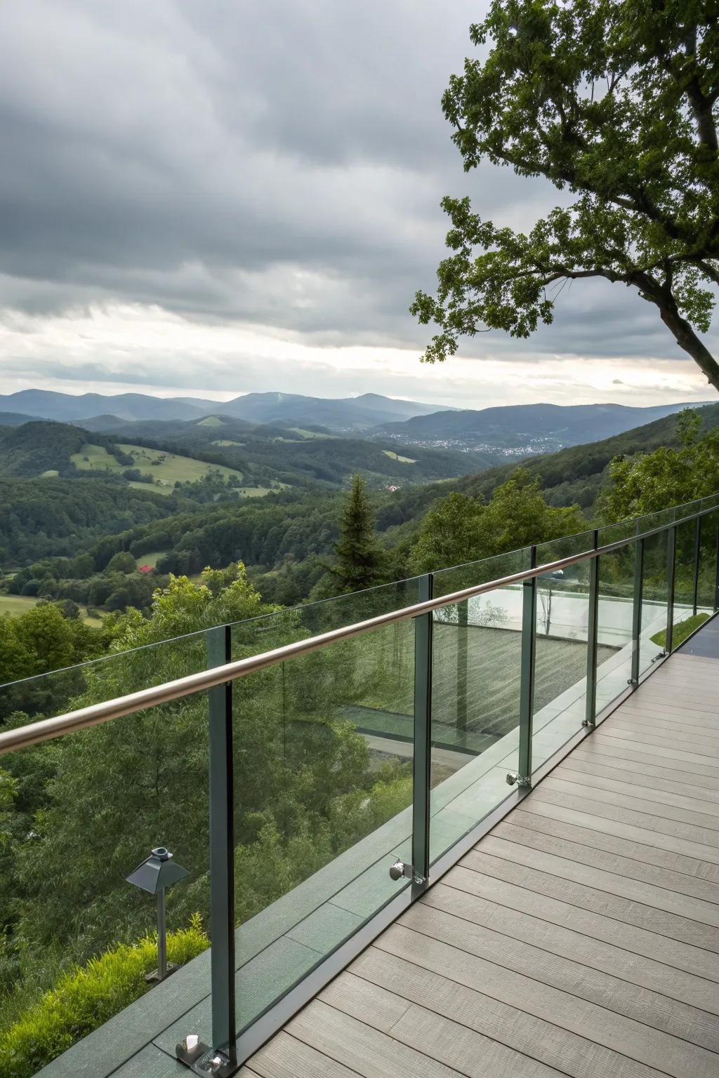 Glass borders ensure safety while displaying stunning natural landscapes.