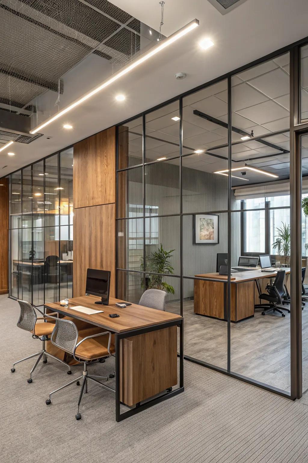 A contemporary look achieved by blending diverse materials.