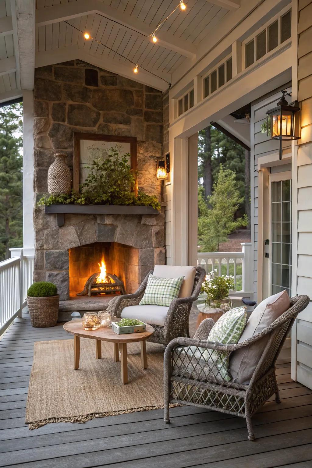Fireplaces contribute warmth and ambiance to your outdoor area.