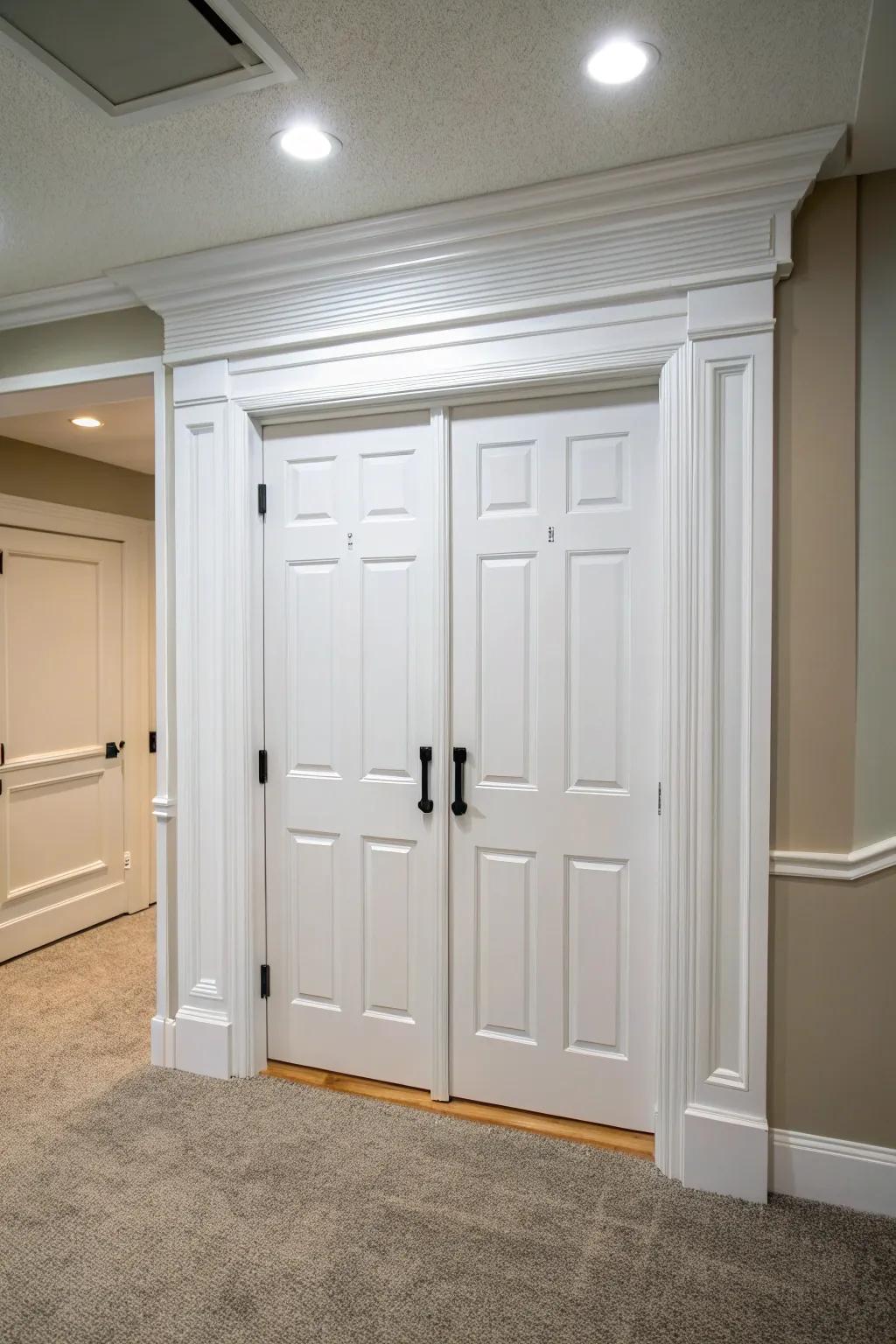 Dual doors offer sophistication and enhanced access to your basement.