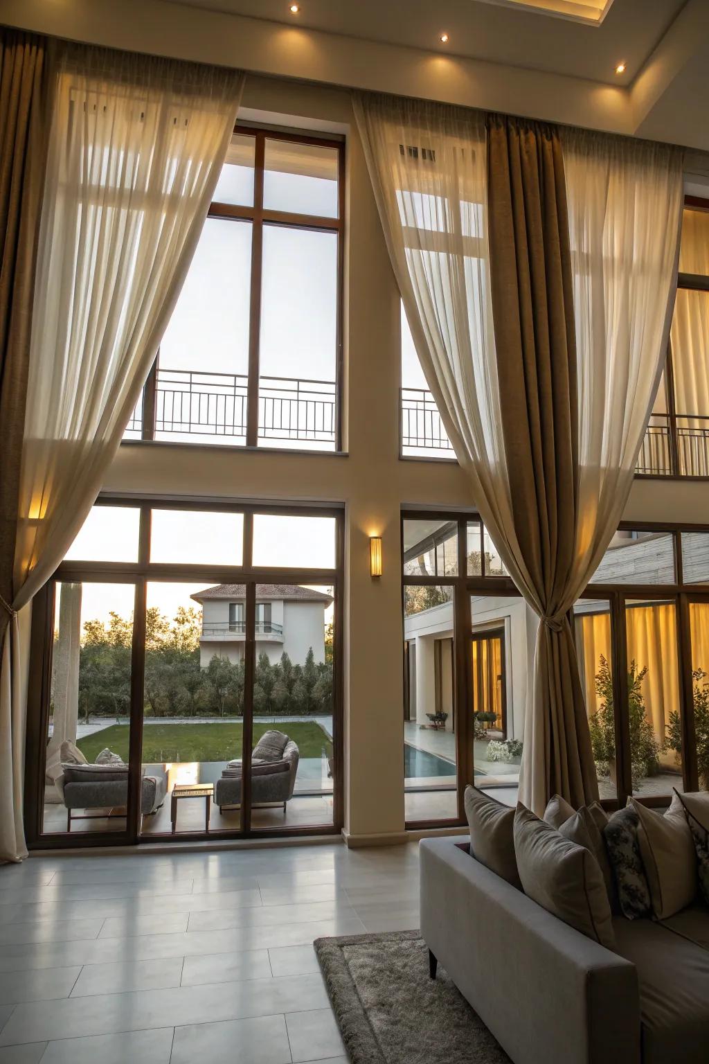 Distinct sections highlight the architectural charm of rooms with multiple windows.