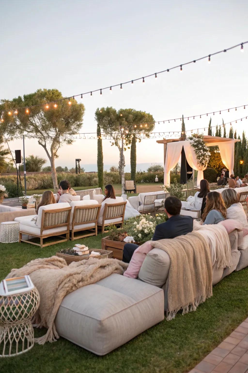 A warm open-air social space ideal for guest relaxation.