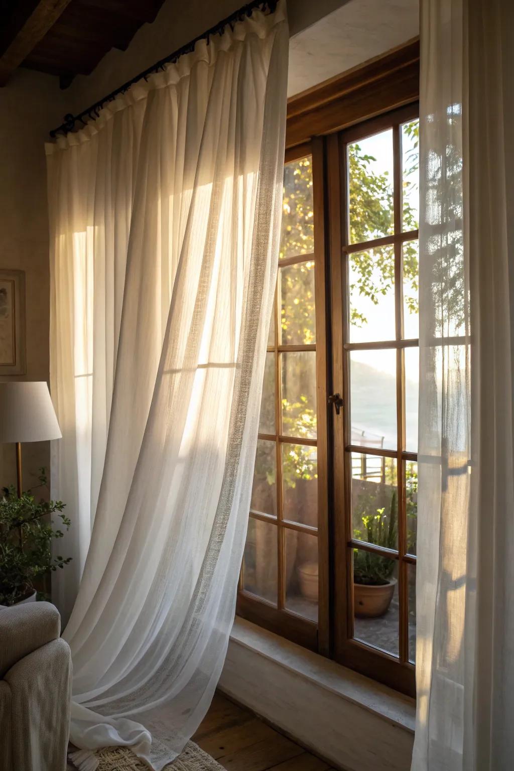 Light filtering fabrics deliver seclusion while sustaining a luminous and expansive ambiance.