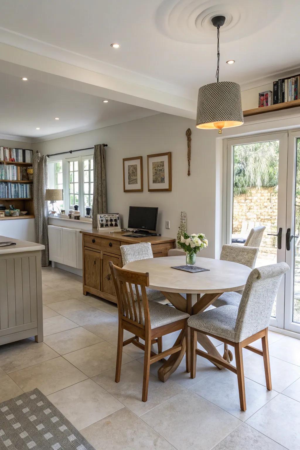 A streamlined arrangement encouraging an uncluttered atmosphere.