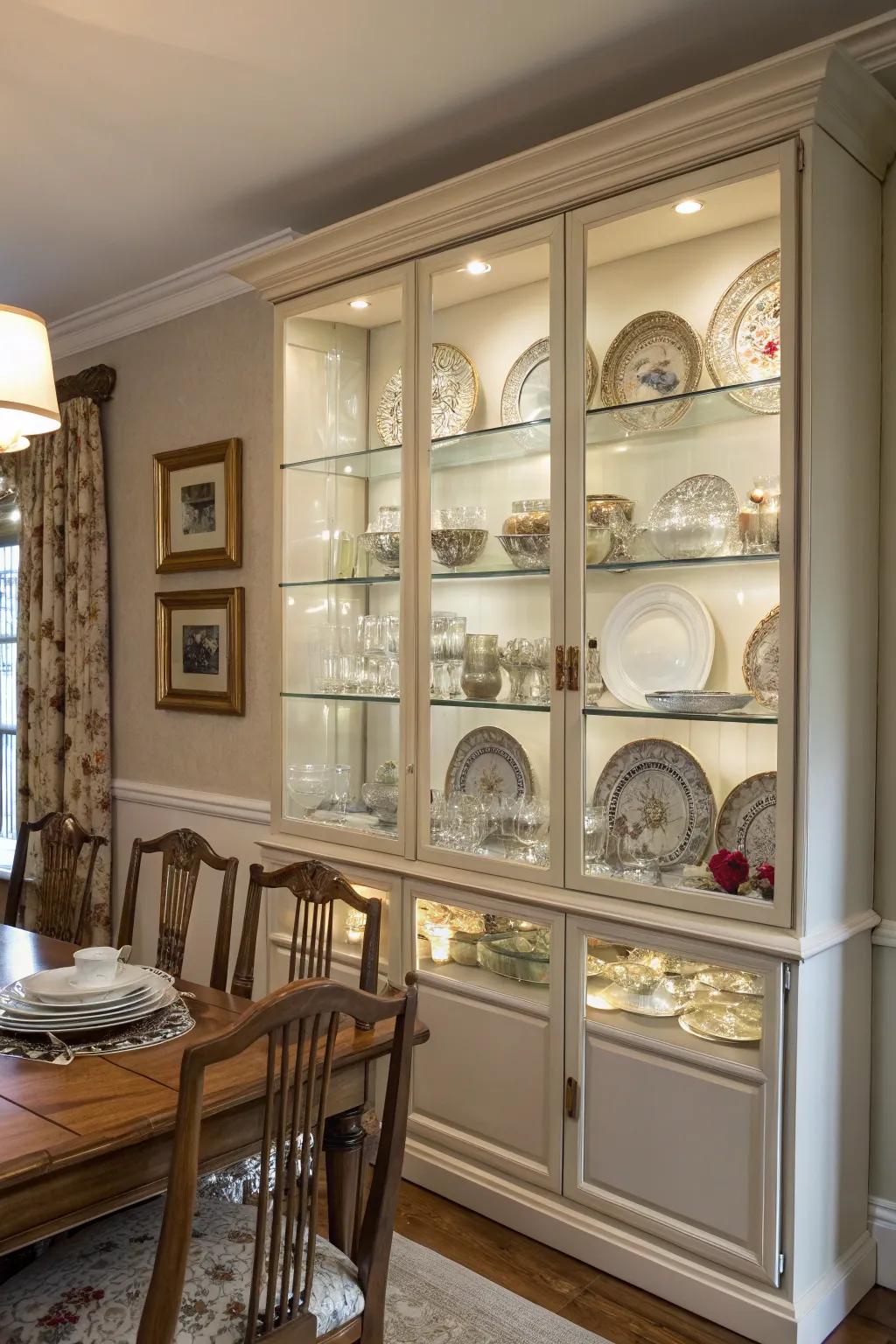 Display units spotlight your most precious items, enriching the ambiance of your dining area.